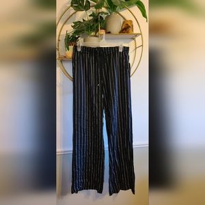 Ralph Lauren Navy Striped Pull On Wide Leg Palazzo Pants